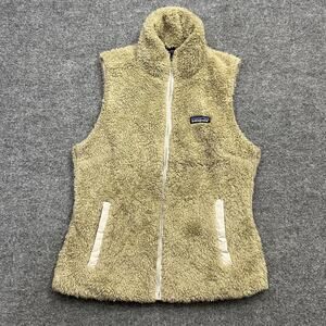Patagonia Vest Womens Small Beige Los Gatos Fleece Zip Pockets Sherpa Cozy 25216